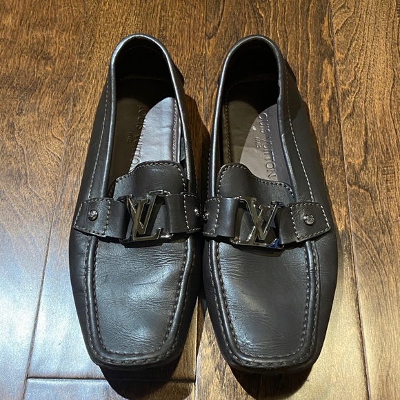 100% authentic Louis Vuitton Monte Carlo Loafers leather size 8 dark brown